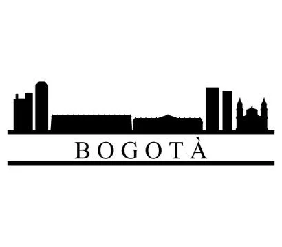 Bogota skyline on white background Ilustración de archivo