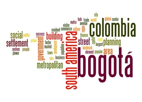 Bogotá word cloud Ilustración de archivo