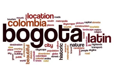 Bogota word cloud Ilustración de archivo