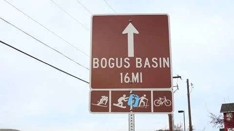 Bogus Basin Sign.mp4 Stock Footage 8969386