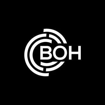 BOH letter logo design on black background. BOH creative initials letter logo Ilustração Stock