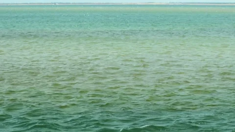 Bohai Sea Ocean Waves with Gradient Color and Rolling Swell Stock Footage 320674204