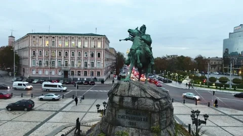 Bohdan Khmelnytsky Monument. Stock Footage 230995507