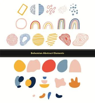 Bohemian Abstract Elements EPS Vector Stock Illustration