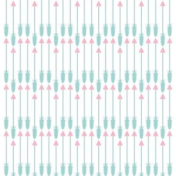 Bohemian arrows with feathers pattern background Illustrazione stock