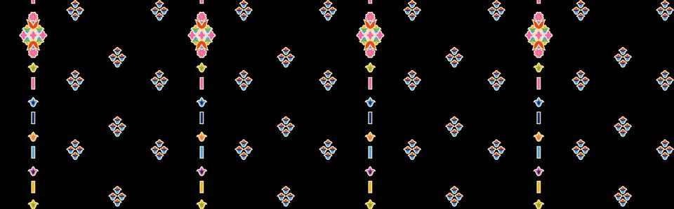 Bohemian embroidered seamless pattern. Patchwork style print for home decor.. Stock Illustration