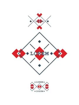 Bohemian style elements with geometric shapes for modern vector background Stock Illustration