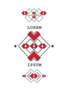 Bohemian style graphic design vector elements. Tribal ethnic aztec motif in Stock Illustration