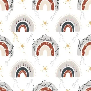 Bohemianl vector rainbow pattern. Stock Illustration