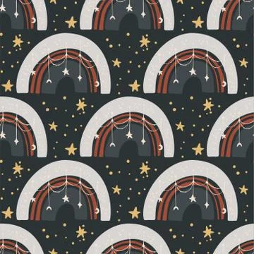 Bohemianl vector rainbow pattern. Stock Illustration