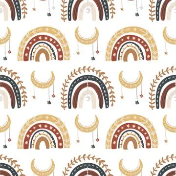 Bohemianl vector rainbow pattern. Stock Illustration