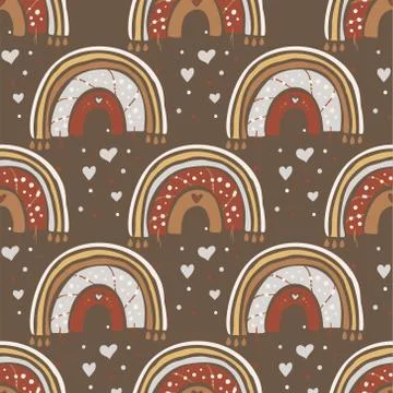 Bohemianl vector rainbow pattern. Stock Illustration