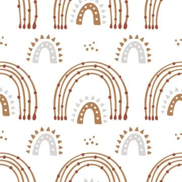 Bohemianl vector rainbow pattern. Stock Illustration