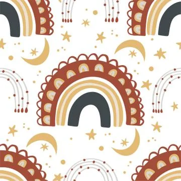 Bohemianl vector rainbow pattern. Stock Illustration