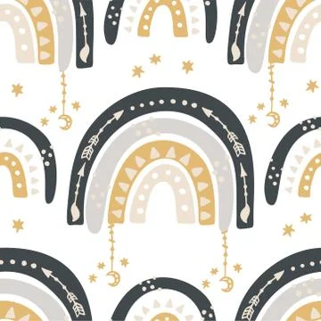 Bohemianl vector rainbow pattern. Stock Illustration