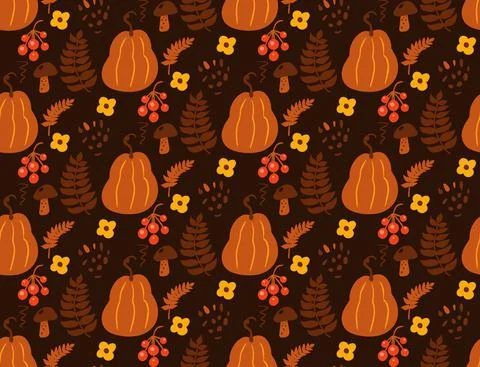 Boho abstract autumn seamless pattern. Bohemian print creative contemporary Stock Illustration