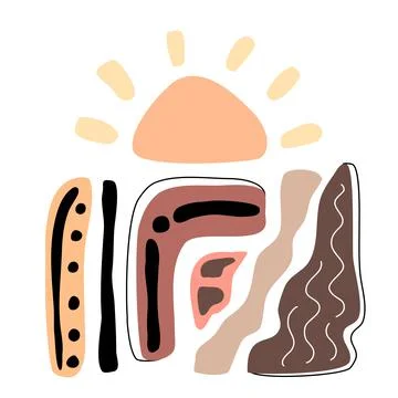 Boho abstract elements  イラスト素材