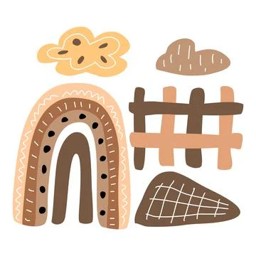 Boho abstract elements  Illustrazione stock