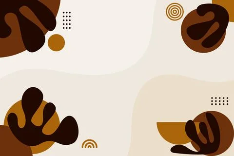 Boho Abstract Frame Background with Organic Shapes Stock Illustration