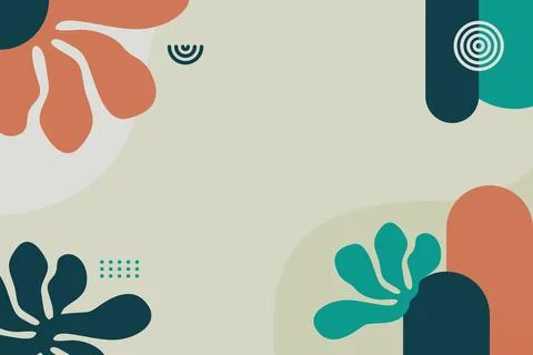 Boho Abstract Frame Background with Organic Shapes Stock Illustration