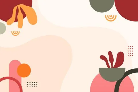 Boho Abstract Frame Background with Organic Shapes Stock Illustration