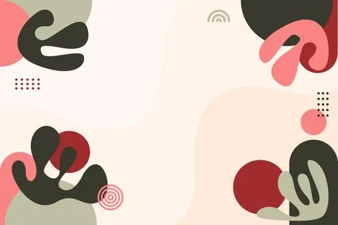 Boho Abstract Frame Background with Organic Shapes Stock Illustration