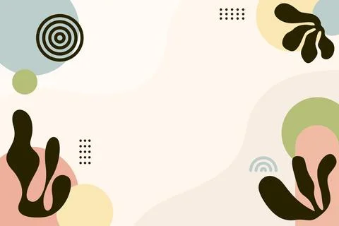 Boho Abstract Frame Background with Organic Shapes Stock Illustration