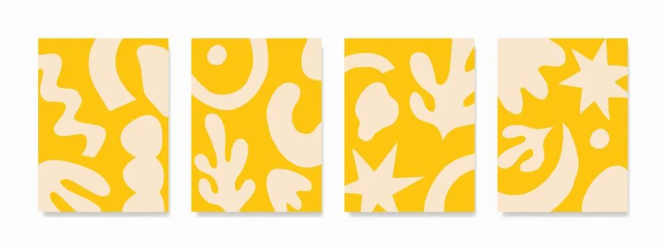 Boho abstract wall art vector collection. The abstract organic shapes make .. Stock Illustration