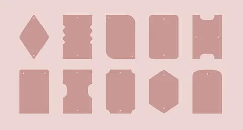 Boho aesthetic frames collection. Y2k simple geometric vector arch shapes. Stock Illustration