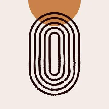 Boho arch lines along with reflection Stock Illustration