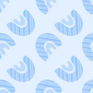 Boho blue rainbows seamless vector pattern design 스톡 일러스트