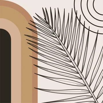 Boho Botanical Abstract Illustration Stock Illustration