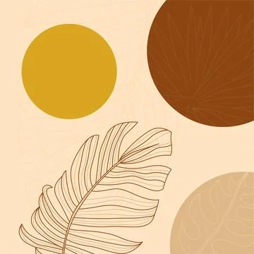 Boho Botanical Abstract Illustration Stock Illustration