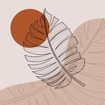 Boho Botanical Abstract Illustration Stock Illustration