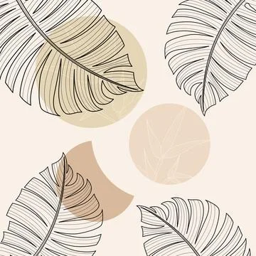 Boho Botanical Abstract Illustration Stock Illustration