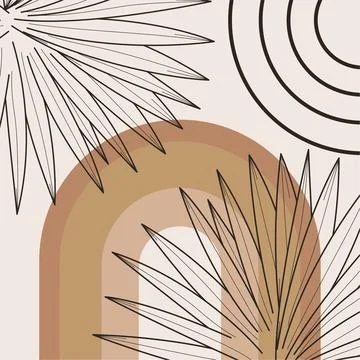 Boho Botanical Abstract Illustration Stock Illustration