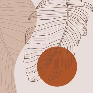 Boho Botanical Abstract Illustration Stock Illustration