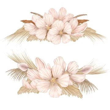 Boho bouquets Stock Illustration