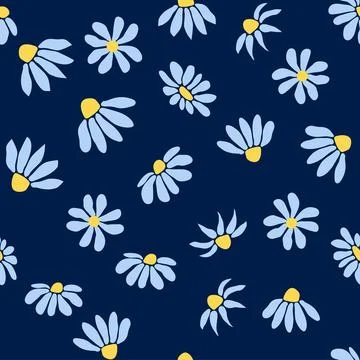 Boho Chamomile vintage seamless pattern. Hippie flower power retro textile pr 스톡 일러스트