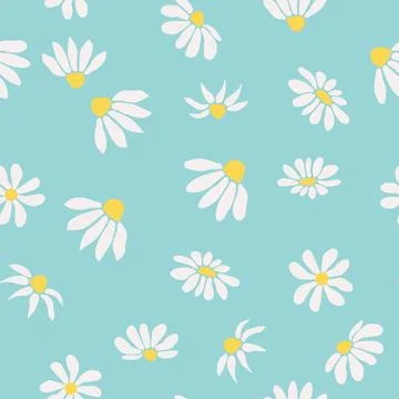 Boho Chamomile vintage seamless pattern. Hippie flower power retro textile pr 스톡 일러스트