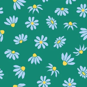 Boho Chamomile vintage seamless pattern. Hippie flower power retro textile pr Illustrazione stock
