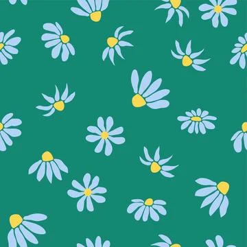 Boho Chamomile vintage seamless pattern. Hippie flower power retro textile .. 스톡 일러스트