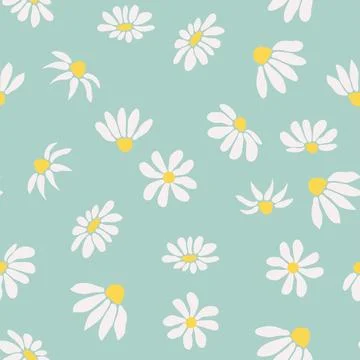 Boho Chamomile vintage seamless pattern. Hippie flower power retro textile pr Illustrazione stock
