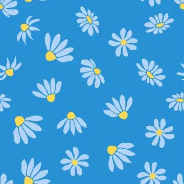 Boho Chamomile vintage seamless pattern. Hippie flower power retro textile pr 스톡 일러스트