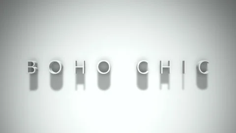 Boho Chic 3D title animation with shadows on a white background Stock Footage 296000176