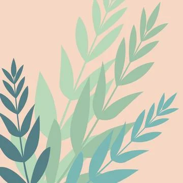 Boho Chic Backgrounds: Minimalist Tropical Leaf Designs with Monstera and P.. Illustrazione stock