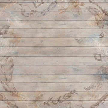 Boho Chic Fall Wood Background Stock Illustration