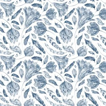 Boho Chic Indigo Pattern Stock Illustration
