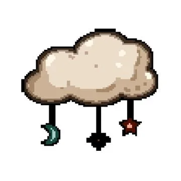 Boho cloud hanging moon and stars for nursery decor 库存插图