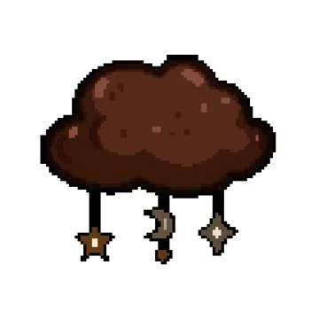 Boho cloud with hanging stars and moon Stock Illustration